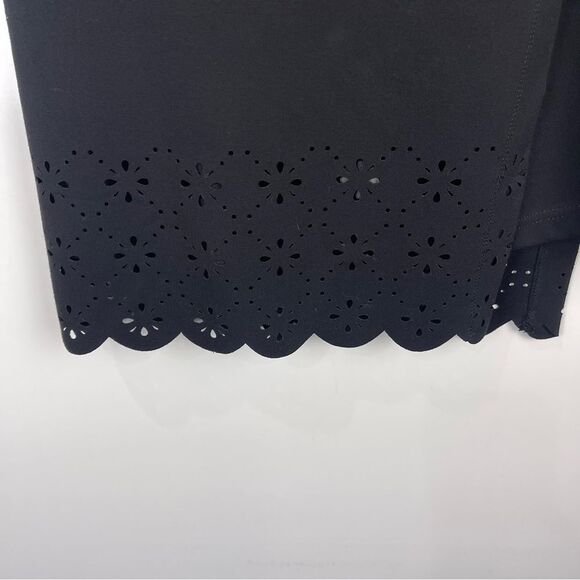 Betabrand The Sassiest Pant Skirt Lasercut Trim Black Women's Size Small Petite - Picture 9 of 9